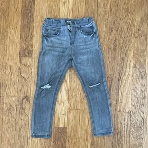 Kids Zara Distressed Skinny Jeans, dark grey Size 3-4